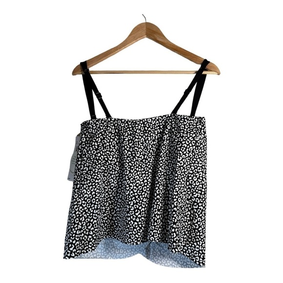 Coco Contours Clarity Bandeau Bra Sized Tankini Top - Villa Cheetah Size 8 NWT - Picture 5 of 8